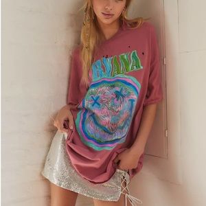 NEW Urban Outfitters Nirvana Distressed T-Shirt Dress